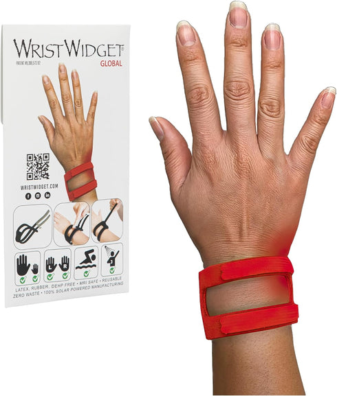 WristWidget (Red) Adjustable Wrist Brace for TFCC Tears, One Size fits most.
