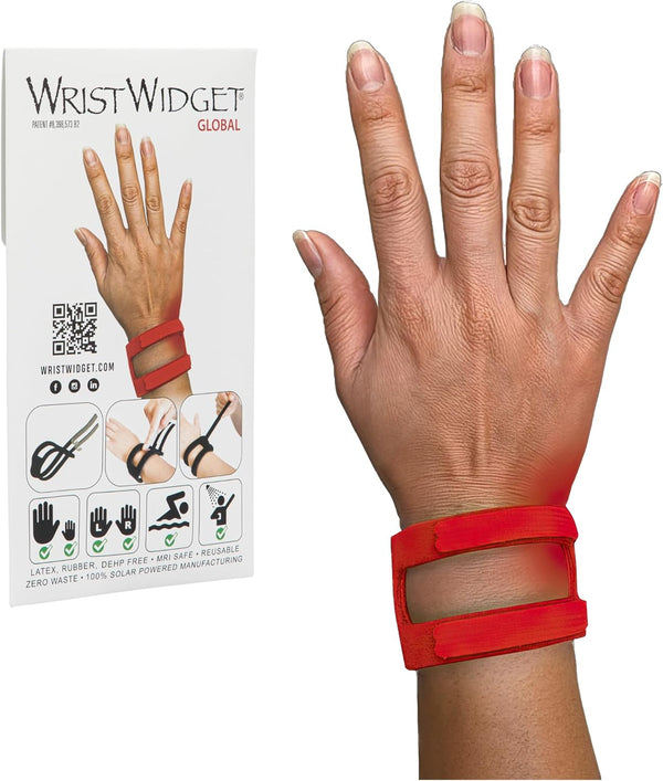 WristWidget (Red) Adjustable Wrist Brace for TFCC Tears, One Size fits most.
