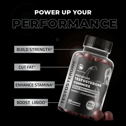 Testosterone Supplement for Men: Muscle Growth, Stamina & Performance, Test Boost Max Gummy, 60ct