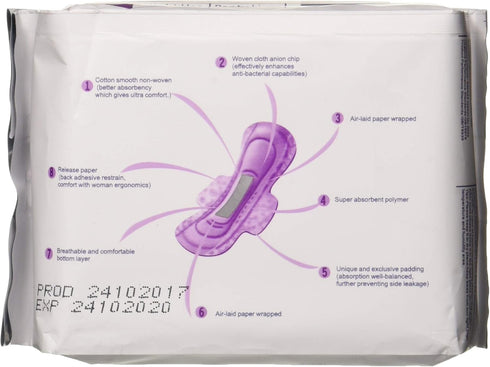 SHUYA Ultra Thin Patented Negative Ion Pads for Women, Mint Herbal Scented, 30 Count, Size 245mm