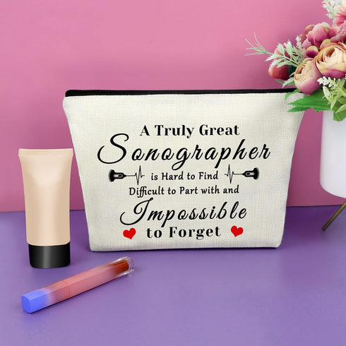 Sonographer Ultrasound Technician Gifts Makeup Bag Sonographer Gifts for Women Sonographer Appreciation Gift Cosmetic Bag Retirement Gift Birthday Christmas Thanksgiving Gift Travel Pouch
