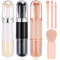 3 Sets Travel Brush Makeup Set - 4 in 1 Mini Portable Lip Brush & Foundation Blending Brushes for Women