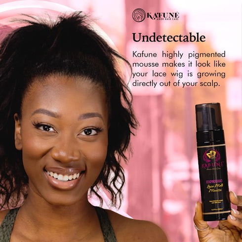 Kafune Amor Premium Lace Melting Mousse - Tinted Quick-Drying Mousse for Lace Wigs, Natural Finish, Expresso Dark Brown