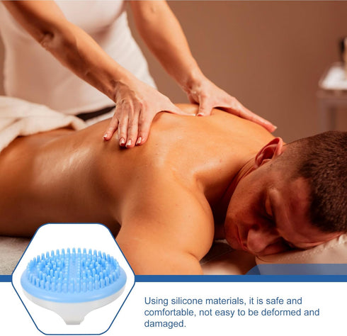 SECFOU Gua Sha Meridian Massage Brush for Back Neck Shoulder Relief, Multifunctional Blue Scraping Tool for Full Body