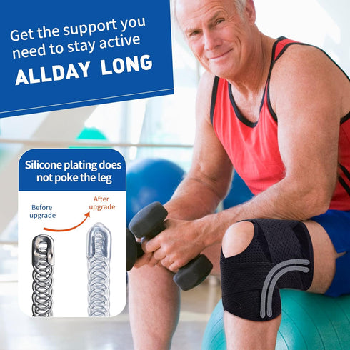 Galvaran Professional Knee Brace for Women & Men, Breathable Support with Side Stabilizers for Knee Pain Relief