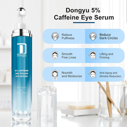 Caffeine Eye Cream for Dark Circles: Under Eye Cream Morning Skincare - Daily Eye Serum for Eyelids Puffiness