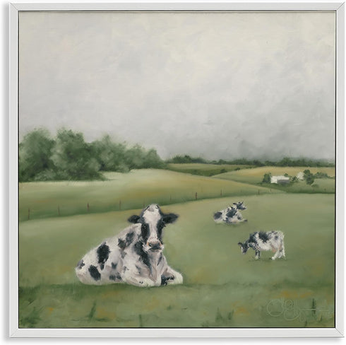 Stupell Industries Dairy Cows Grazing in Rolling Green Field Farms, Designed by