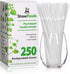 Plant Based Drinking Straws by StrawPanda - Eco Friendly Alternative to Plastic Straws, BPA Free (250 Pack)
