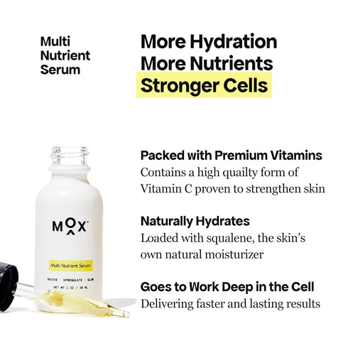 Mox Skincare Starter Set (2 pc) | Daily Face Care Set with Mint Exfoliating Cleanser + Nutrient Hydrating Serum