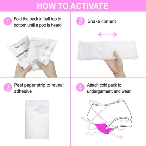 8 Packs Perineal Ice Packs for Postpartum Essentials - 2 in 1 Instant Cold Therapy Packs and Absorbent Maternity Pad