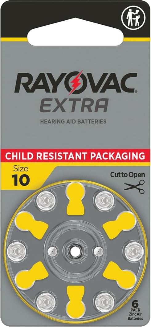 Rayovac 10. 1.45v. (60 Extra Hearing aid Batteries Size Long-Lasting Mercury-Free zinc-air Hearing aid Batteries
