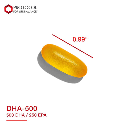Protocol DHA-500 - DHA 500mg & EPA 250mg - Fish Oil Supplement for Brain Health & Support, 120 Softgels