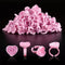 NXJ INFILILA Glue Rings for Eyelash Extensions, 100PCS Disposable Heart Shape Makeup Plastic Cups for Lashes