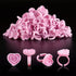 NXJ INFILILA Glue Rings for Eyelash Extensions, 100PCS Disposable Heart Shape Makeup Plastic Cups for Lashes