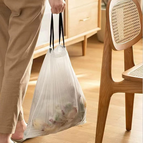 Small Trash Bags 4 Gallon - Drawstring Unscented Garbage Bags for Bathroom, 57 Count