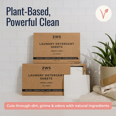 Laundry Detergent Sheets | Fresh Linen Scented Laundry Strips | Eco-Friendly, Plastic-Free Detergent for HE Machines
