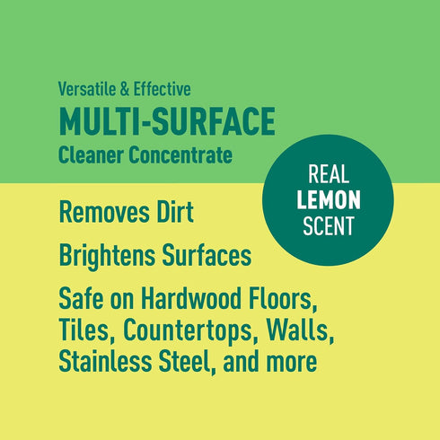 Amazon Brand - Presto! Multi-Surface Cleaner Concentrate, 2X Formula, Lemon Scent, 32 fl oz, Pack of 2
