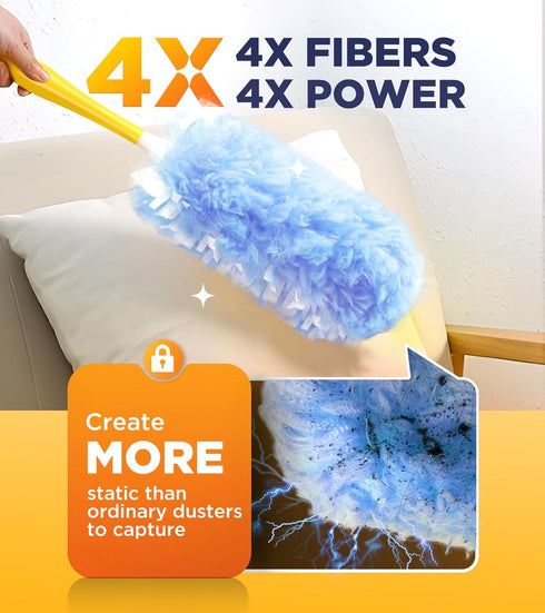 Heavy Duty Duster Kit with 20 Refills & 1 Handle, Compatible with Swiffer Dusters, Unscented Disposable Dusters