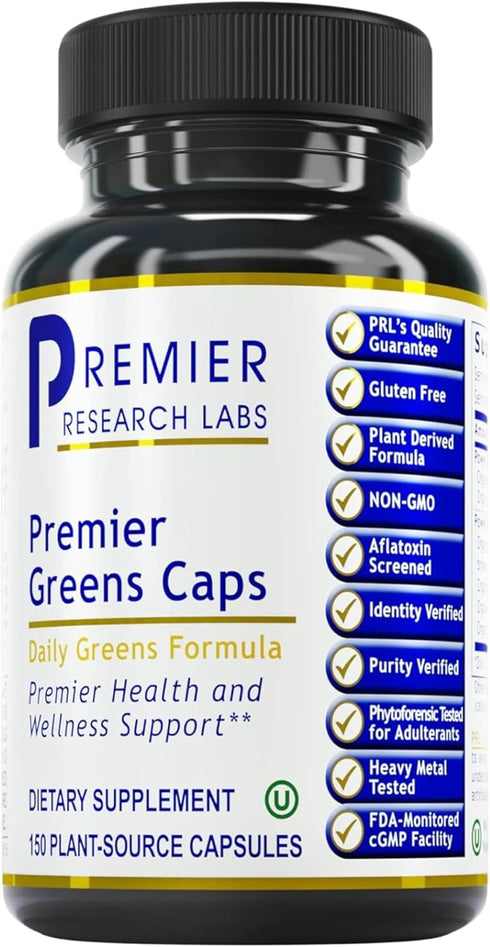 Premier Research Labs Greens Capsules, 150 Vegetarian Capsules, Super Greens Supplements