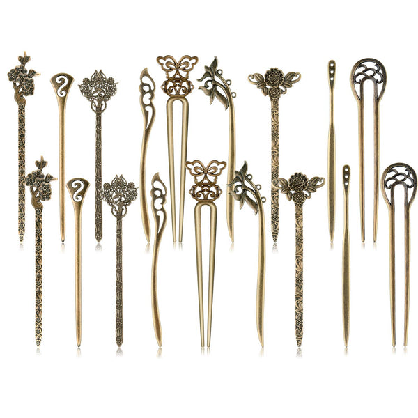 TUPARKA 18 PCS Vintage Hair Sticks, Chinese Women Hair Pins, Retro Decorative Hair Accessory