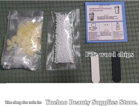VEZE Tooth Repair Kit, Thermal Fitting Beads and Fake Teeth for Temporary Fixing Missing Tooth, Yellow