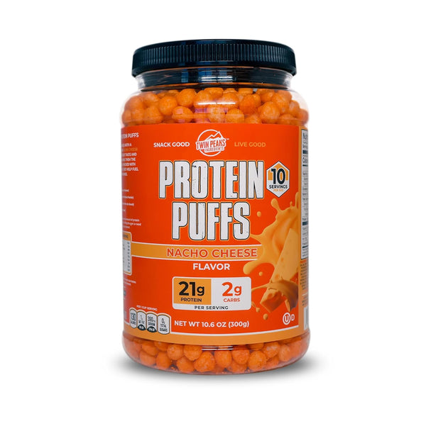 Twin Peaks Protein Puffs, Nacho Cheese, Keto Friendly, Low Carb Snack, 300g, 21g Protein