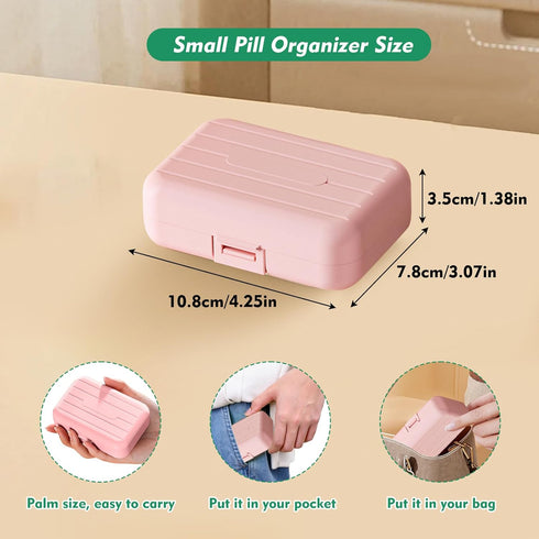Tantanle 7 Day Pill Organizer with Snap-Lock Leakproof Design - Portable Travel Pill Case for Pills, Vitamins