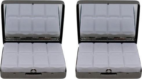 Set 2 (7-Day) of Metal-Plated Weekly Pill Box Case & Portable Medicine Organizer (Gunmetal Victorian)
