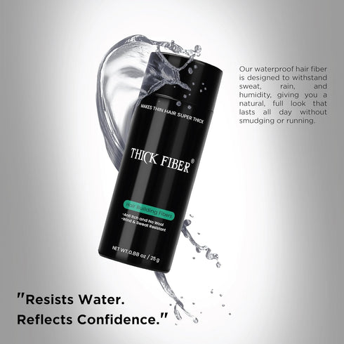 THICK FIBER Hair Fibers for Thinning Hair & Bald Spots (AUBURN) - 25g Bottle, Conceals Hair Loss in Seconds