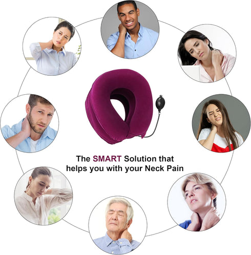 Cervical Neck Traction Device, Inflatable Neck Stretcher for Chronic Pain Relief and Spine Alignment