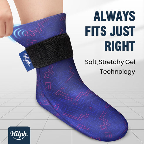 Pack 1-Pack, Hilph Full Foot Ice Gel Sock for Hot & Cold Therapy - Reusable Cooling Sock for Toe Pain, Plantar