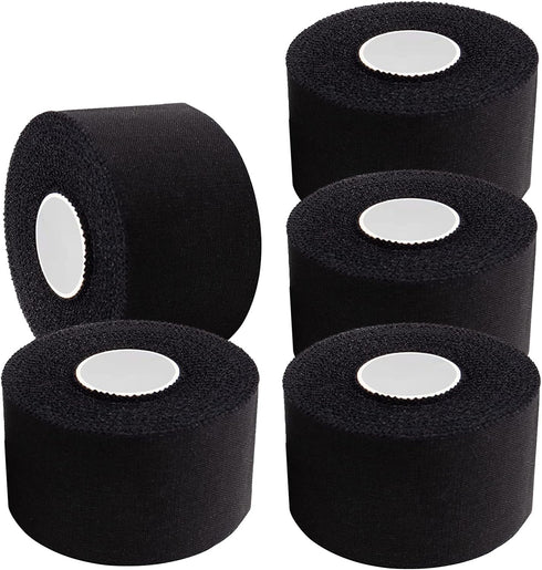 Tape,5 Pack ADMITRY Athletic Black Sports Tape,Strong Stick No Sticky Residue for Hockey Climbing Sports Medical