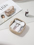 Mini Sandy Clear Makeup Bag, Transparent Toiletry Bags with Carabiner, Cute Organizer with Interior Pocket