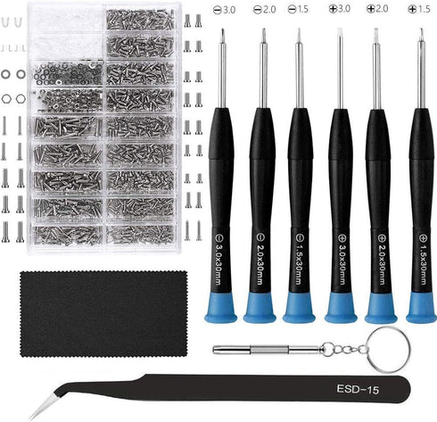 Eyeglasses Repair Kit, HKIDEE Sunglasses Kit with 1000PCS Screws and 6 Pcs Screwdrivers for Repair