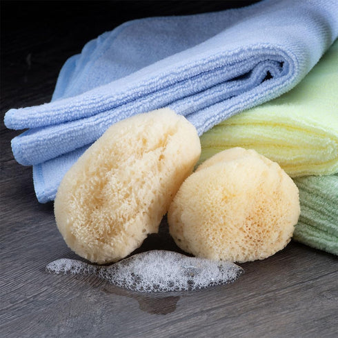 Sea Silk Sponge Kit, 2pc Hand Cut Medium, Approx. 2-3 inches, Ideal for Cosmetic Use and Facial Cleansing