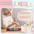 Initial Makeup Bag (White A) - Personalized Zippered PU Leather Waterproof Cosmetic Pouch for Women