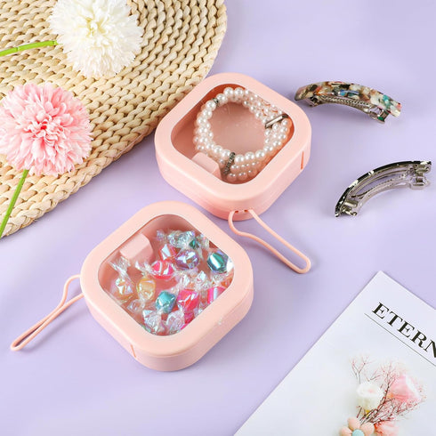 Prudiut 2pcs Hair Tie Organizer, Small Hair Tie Holder for Baby Teen Girl Women, Portable Desktop Storage