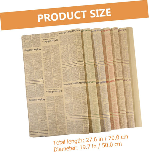 Packaging 20pcs PATKAW Vintage Flower Wrapping Paper Bouquet Sheets Sunflower Newspaper Kraft Paper for Florist