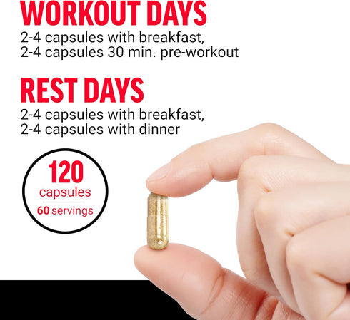 Force Factor Volcano Pre Workout Supplement for Men, 120 Capsules with Creatine & L-Citrulline