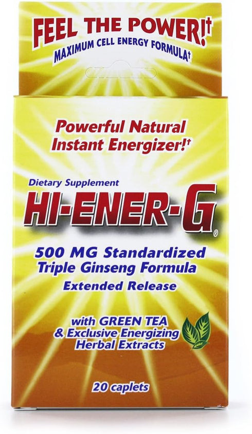 Hi-EnerG Triple Ginseng Energy Supplement, 500 mg, 20 Servings