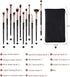 Z'OREYA 12 Pcs Professional Eye Makeup Brushes Set, Eyeshadow, Eyebrow, Blending, Fan, with Carrying Bag, Black