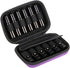 Hipiwe Hard Shell Essential Oil Carrying Case, Holds 12 Bottles, Travel Size Organizer for Essential Oils (Purple)