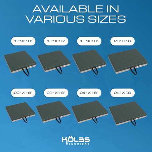 Koelbs Tailbone 16 16 Inch 3 Inch Gel Extreme Wheelchair Seat Cushion, Coccyx, Sciatica & Pain Relief, Ideal