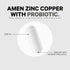 Amen Zinc & Copper Supplement + Probiotics - 50 mg Zinc Picolinate, 90 Capsules, 3 Months Supply