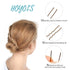 Hoyols U Shaped Hair Pins, Metal Curved Bun Clips for Women, Decorative Hair Accessories with Case, 100 Count