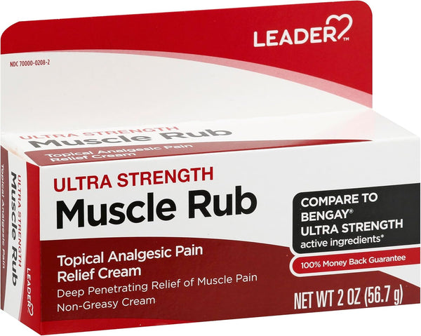 Leader Muscle Rub for Fast-Acting, Deep Penetrating Relief for Sore Muscles, Joints, and Back Pain