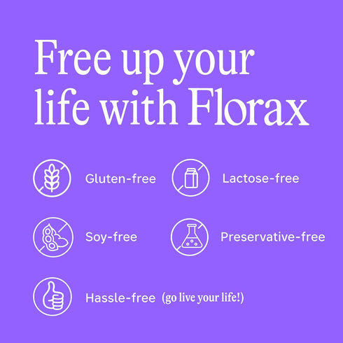 Florax Liquid Probiotic Supplement, 5 Vials for On-The-Go Gut Support, Vegan & Gluten Free
