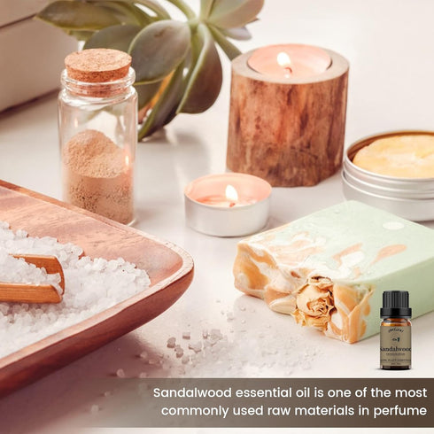 yethious Sandalwood Essential Oil for Diffuser, 100% Pure Organic Aromatherapy Gift Oils, 10ml