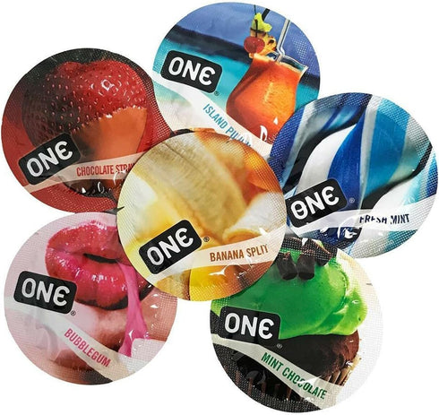 Lunamax ONE Flavor Waves, Premium Flavored Lubricated Latex Condoms with Silver Pocket Case-24