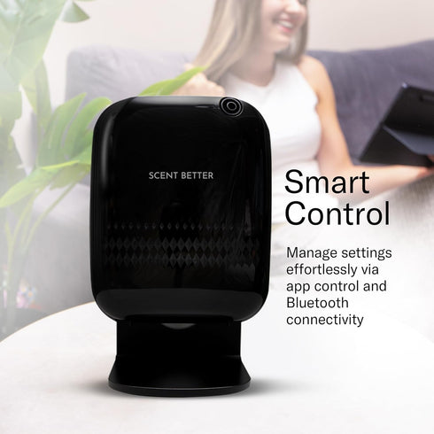 Scent Better Pro - Smart Bluetooth Essential Oil Diffuser for Home, Hotel, Spa, Office, Waterless - Includes Free Linen